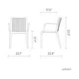 Silla con descansabrazos Milos, Lagoon 7203A, SET de 2 piezas
