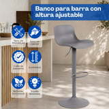 Banco Ajustable Munchen Lagoon 7263A, Set De 2. Para Barra