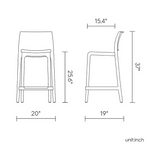 Banco de cocina Rue, Lagoon 7036C con protector UV, altura 65 CM, SET de 2 piezas