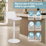 Banco Ajustable Munchen Lagoon 7263A, Set De 2. Para Barra