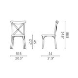 Silla sin Descansabrazos X Chair, Lagoon 7061 SET de 2 piezas