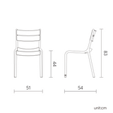 Silla sin Descansabrazos Naples, Lagoon 7220B, SET de 4 piezas