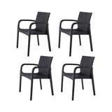 Silla con Descansabrazos tipo Rattan Koppla, Lagoon 7027 SET de 4 piezas