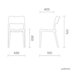 Silla sin Descansabrazos La Vie, Lagoon 7201, SET de 2 piezas