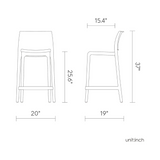 Banco de cocina Sensilla, Lagoon 7211C con protector UV, altura 65 CM, SET de 4 piezas