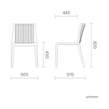 Silla sin descansabrazos Milos, Lagoon 7203B, SET de 2 piezas