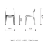 Silla sin Descansabrazos Sensilla, Lagoon 7052, SET de 2 piezas