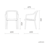 Silla con Descansabrazos Grace, Lagoon 7028 SET de 4 piezas