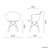 Silla Penguin Classic, Lagoon 7067C, SET de 4 piezas
