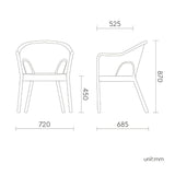 Silla con Descansabrazos Iris, Lagoon 7029DC (87 CM), SET de 2 piezas