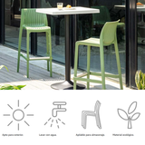 Banco de barra Milos, Lagoon 7203BB con protector UV, altura 75 CM, SET de 2 piezas