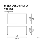 Mesa Dining Table Oslo Family, Lagoon 7021DT