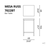 Mesa Bar Table Russ, Lagoon 7022BT