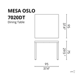 Mesa Dining Table Oslo, Lagoon 7020DT