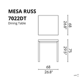 Mesa Dining Table Russ, Lagoon 7022DT