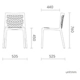 Silla sin Descansabrazos Milan, Lagoon 7053A, SET de 2 piezas