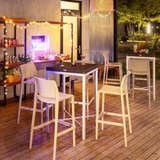 Banco para barra Rue, Lagoon 7036B con protector UV, altura 75 CM, SET de 2 piezas