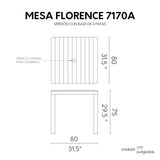 Mesa Dining Table Florence, Lagoon 7170A