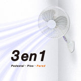 Ventilador de Pedestal 3 en 1 Mytek 3123, plástico de 16"