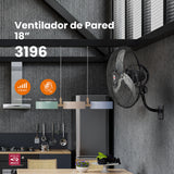 Ventilador de pared Mytek 3196, metálico de 18"