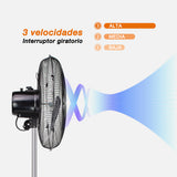 Ventilador industrial de pedestal 3 en 1 Mytek 3315, metalico de 18"