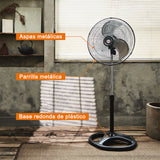 Ventilador industrial de pedestal 3 en 1 Mytek 3315, metalico de 18"