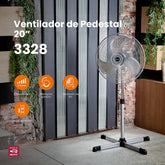 Ventilador de pedestal Mytek 3328, metálico de 20"