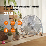 Ventilador de escritorio Mytek 3336, metálico de 10"