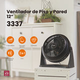 Ventilador de Piso 2 en 1 Mytek 3337, plástico de 12"