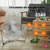 Ventilador de piso 2 en 1 Mytek 3348, metálico de 18"