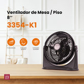 Ventilador de escritorio Mytek 3354, plástico de 8"