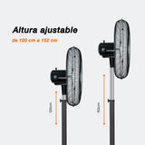 Ventilador industrial de pedestal Mytek 3367, metálico de 24"