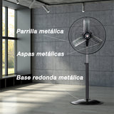 Ventilador industrial de pedestal Mytek 3367, metálico de 24"