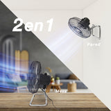 Ventilador de piso 2 en 1 Mytek 3372, metálico de 12"