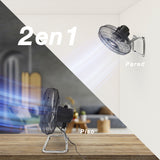 Ventilador de piso 2 en 1 Mytek 3372, metálico de 12"