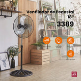 Ventilador de pedestal Z-Fan 3389, metálico de 18"