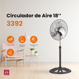 Ventilador de pedestal Mytek 3392, metálico de 18"