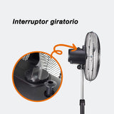 Ventilador de pedestal Mytek 3392, metálico de 18"