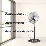 Ventilador de pedestal Mytek 3392, metálico de 18"