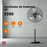 Ventilador industrial de pedestal Mytek 3396, metálico de 20"