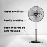 Ventilador industrial de pedestal Mytek 3396, metálico de 20"
