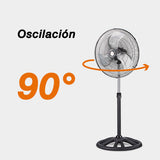 Ventilador de pedestal Mytek 3397, metálico de 18"
