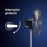 Ventilador de pedestal Mytek 3397, metálico de 18"