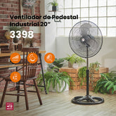 Ventilador de pedestal Mytek 3398, metálico de 20"
