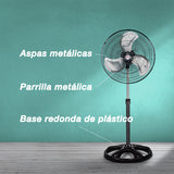 Ventilador de pedestal 3 en 1 Mytek 3398 PLUS, metálico de 20"