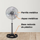 Ventilador de pedestal Mytek 3398, metálico de 20"