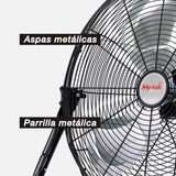Ventilador de piso 2 en 1 Mytek 3406, metálico de 20"