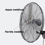 Ventilador industrial de pared Mytek 3422, metálico de 30"