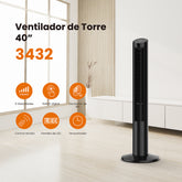Ventilador de Torre Mytek 3432, plástico de 40"