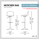 Banco Ajustable Munchen Lagoon 7263A, Set De 2. Para Barra